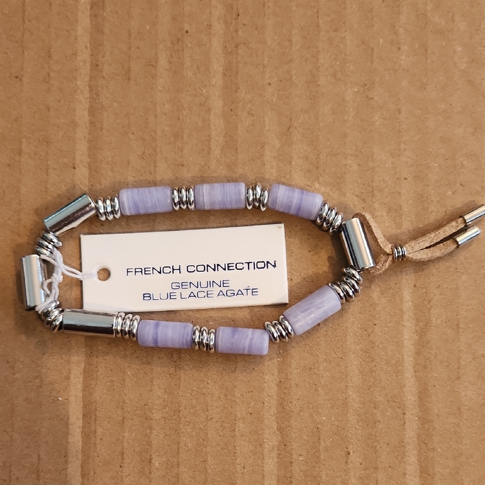 French Connection Blue Lace Agate Bracelet